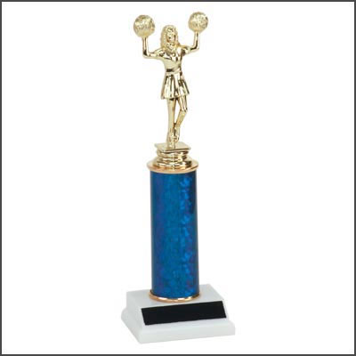 R1 Cheerleader Trophies with a single round column